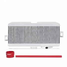Subaru WRX STI Performance Top-Mount Intercooler Kit, Silver Cooler, Red Hoses, 2008-2014